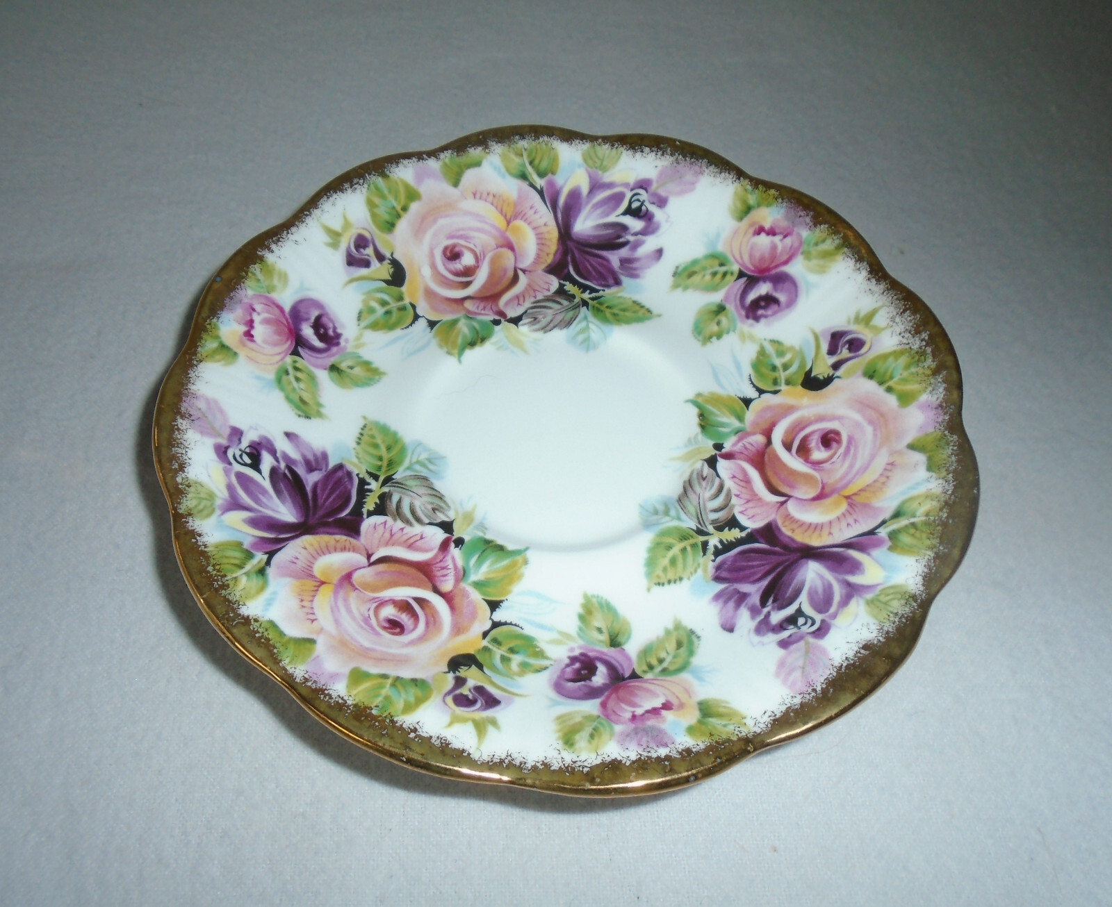 Royal Albert Summer Bounty Series Amethyst Footed Tea Cup and Saucer