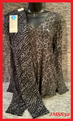 Victoria's Secret Pink Bling Rhinestone Leopard Legging Shirt + Leggings Set L