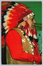 Howling Wolf Son of Chief Wounded Hawk Mi'kmaq Indian Tribe ME Vtg Postcard A19