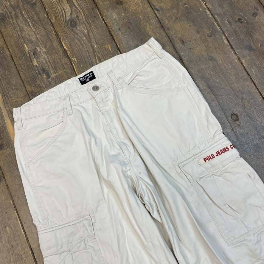 Ralph Lauren Polo Cargo Shorts Mens Vintage Y2K Hiking Summer Pants, Beige, image 4