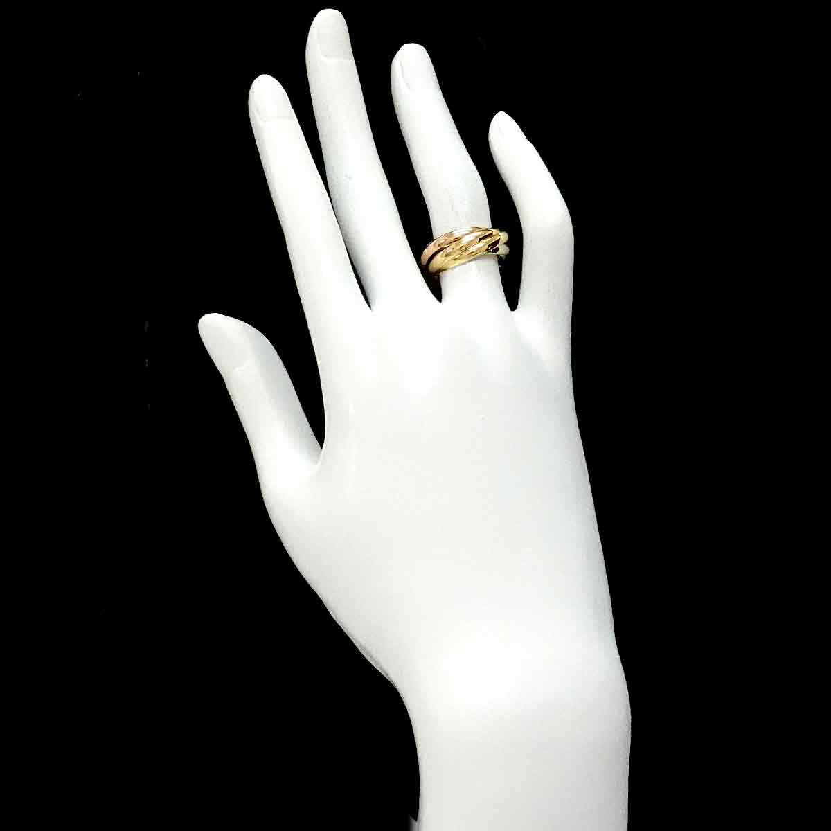 Cartier Trinity Ring SM 18K YG WG PG 750 Size49 4.5(US Cartier Trinity Ring SM 18K YG WG PG 750 Size49 4.5(US