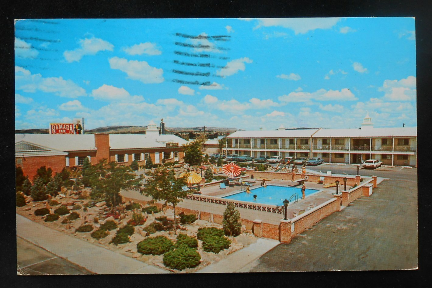 1973 The Ramada Inn Route 66 Swimming Pool Old Cars Gallup NM McKinley