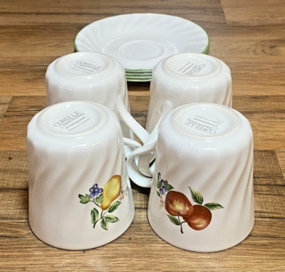 SET OF 4 - CORNING CORELLE - CHUTNEY - COFFEE TEA CUPS & SAUCERS - SET - NICE