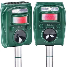 Lulu Home Ultrasonic Animal Repeller, Outdoor Weatherproof Solar Powered Rode...