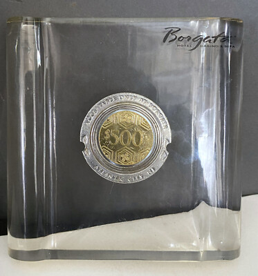 Borgata Atlantic City $500 Casino Chip Lucite Paper Weight