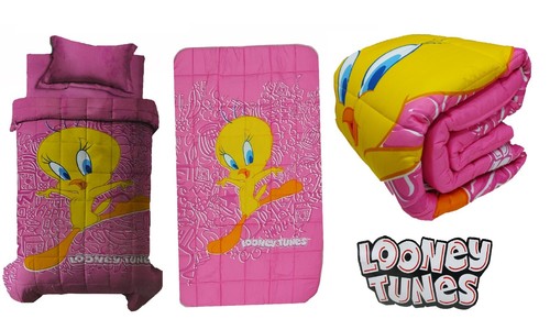 TRAPUNTA STAMPA DIGITALE LETTO SINGOLO 320GR/MQ MICROFIBRA LOONEY TUNES TITTY - Foto 5 di 5