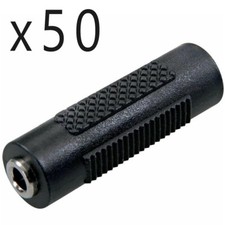 50 Pack - 3.5mm 1/8" Aux Stereo Female to Female F/F Audio Coupler Adapter Jack