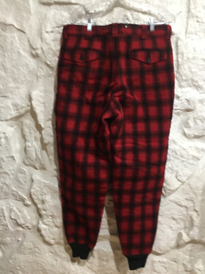 Vintage WOOLRICH Buffalo Plaid Heavy Wool HUNTING PANTS 32 x 30 | eBay