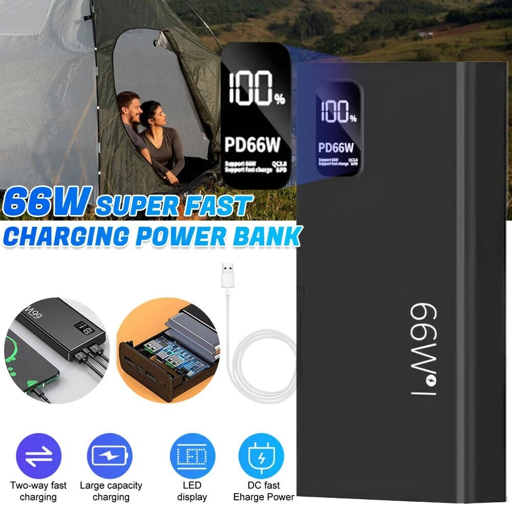 Power Bank 30000mAh 66W fast Charging Portable Battery Backup For Cell Phone US