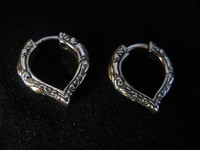 Barbara Bixby Earrings Ss 18k Silver Gold Hoop Heart Pointy Designer Gift Barbara Bixby Earrings Ss 18k Silver Gold Hoop Heart Pointy Designer Gift