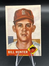 1953 Topps #166 Bill Hunter St. Louis Browns Baseball Card EX/OC