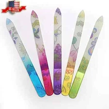 5 Pack Glass Nail File with Case, Crystal Fingernail Files, Double Sided Finger