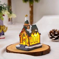 New LED Light Up House Houses Ornament Lighted Luminous Party Wedding Tabletop