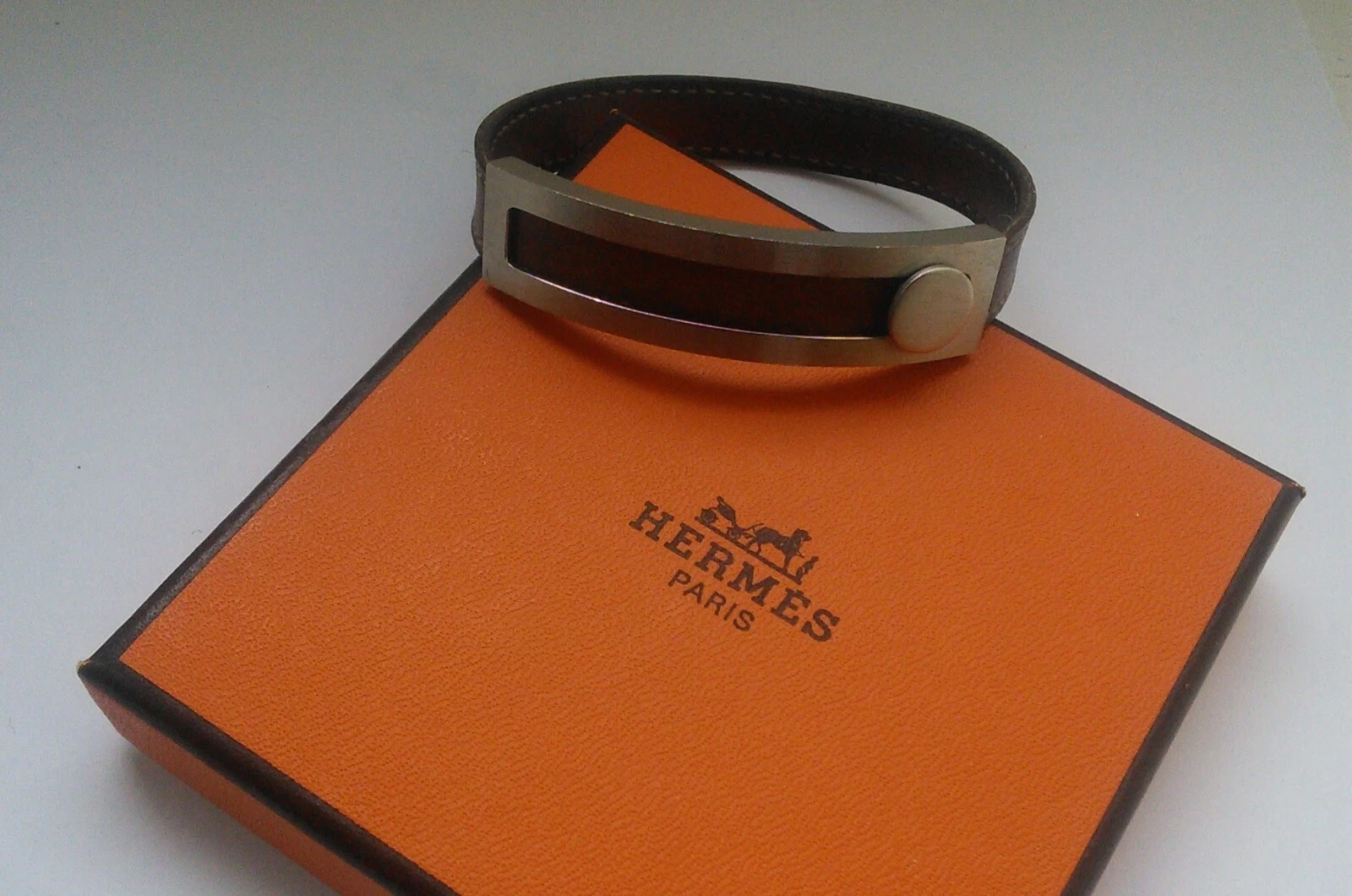 HERMÈS Autentico bracciale bracciale HERMES Pousse Pousse in pelle marrone