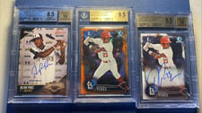 LOT (3) Bowman Delvin Perez Cardinals AllAmerican Auto Orange Refractor Base BGS