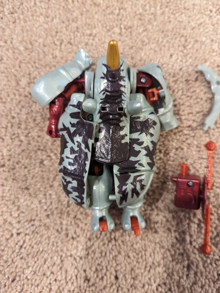 Rhinox 100% Complete Deluxe Class Transformers Beast Wars Fox Kids 1999 Hasbro - Image 2 of 4