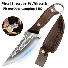 Kitchen Viking Knife Japan Chef Knife Butcher Boning Knife Meat Cleaver w/Sheath