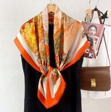 Jungle Print 100 Wool Shawl Neckerchief Red Scarf wrap 100cmX100cm Bandanna new