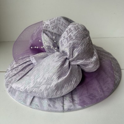 Church Hat Wide Brim Ladies Wedding Tea Party Kentucky Derby Purple Lilac