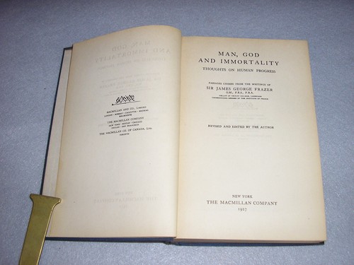 Antique Spirituality Religion Book Man God and Immortality James G. Frazer 1927 - Foto 7 di 21