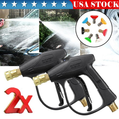 #ad #ad 1 4quot; High Pressure Washer Gun 4000PSI Car Wash Foam Spray Short Wand w 7 Nozzles $31.99