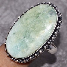 Aquamarine 925 Silver Plated Gemstone Ring Us 11 Aesthetic Jewellery GW