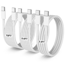3-Pack Grey 3.3FT 6.6FT 10FT 60W USB C to USB C Cable, Type C Fast Charging...