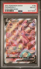 Espeon V (Alternate Full Art) 180/203 SWSH07: Evolving Skies Holo PSA 8