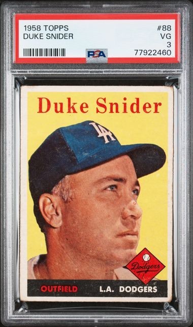 1958 Topps #88 Duke Snider PSA 3 Dodgers HOF