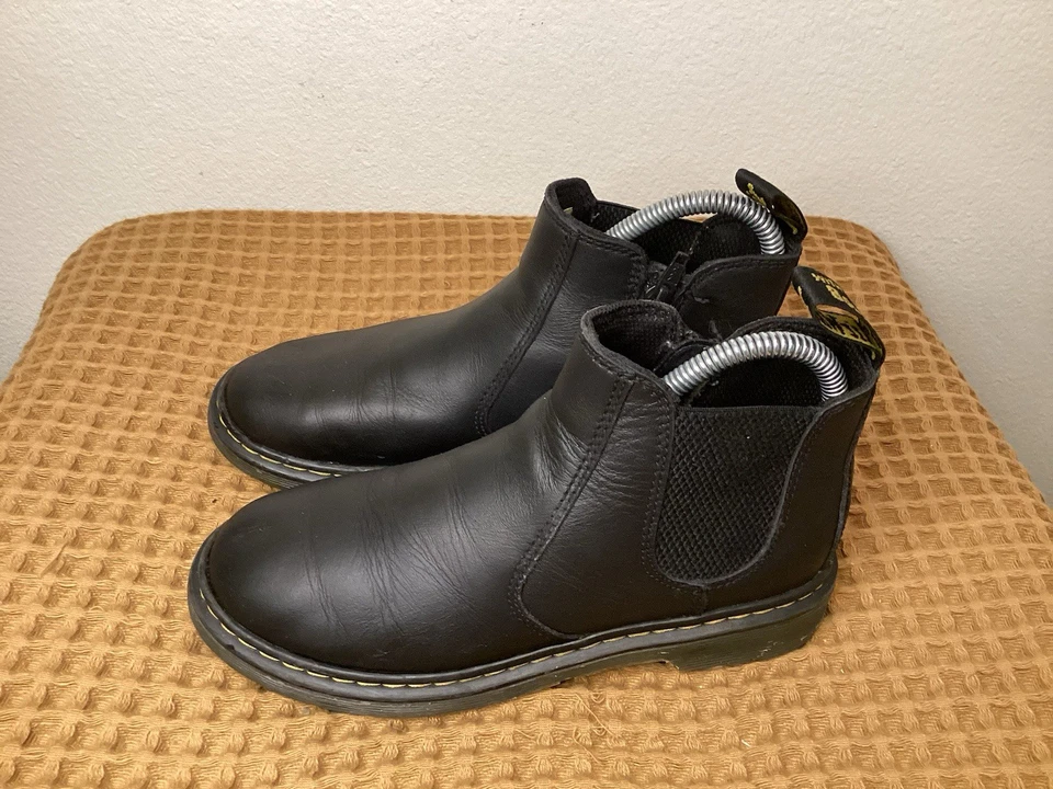 Ботинки челси Dr. Martens размер США женские 5 мужские 4 черные кожаные на боковой молнии 2976 J - Изображение 3 из 4