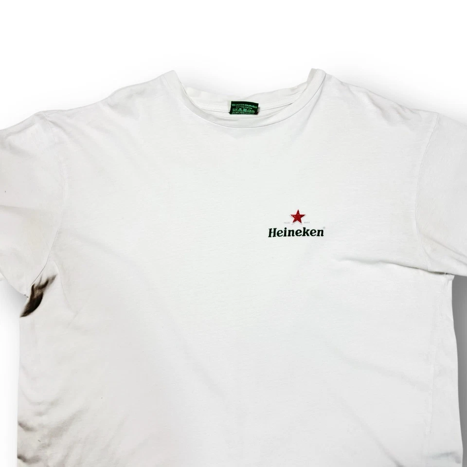 Heineken Beer White Small Graphic Crew Neck T Shirt Size 2XL - Image 4 of 4