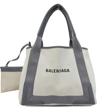 Bolso de Mano BALENCIAGA Navy Cabas S 339933 1381 V 002123 Lona/Cuero #TYB769