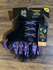 Emociones y escalofríos Perro Halloween Disfraz Chaleco Arnés BRUJA Talla XS Brilla en la Oscuridad
