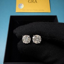 2 CT 8MM VVS Moissanite Screw Back Stud Earri...