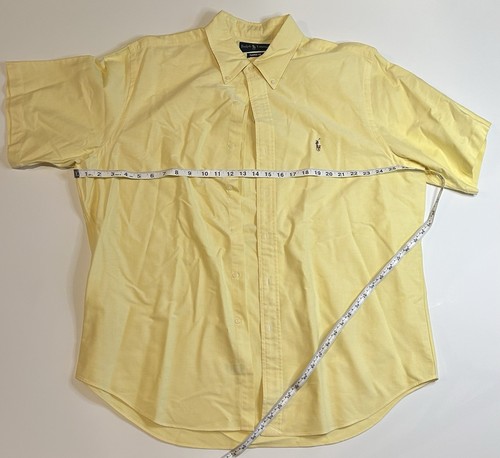 Ralph lauren men button up oxford shirt shortsleeve classic fit size XL yellow