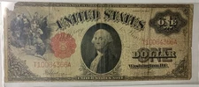 US 1917 $1 One Dollar Legal Tender Note Circulated