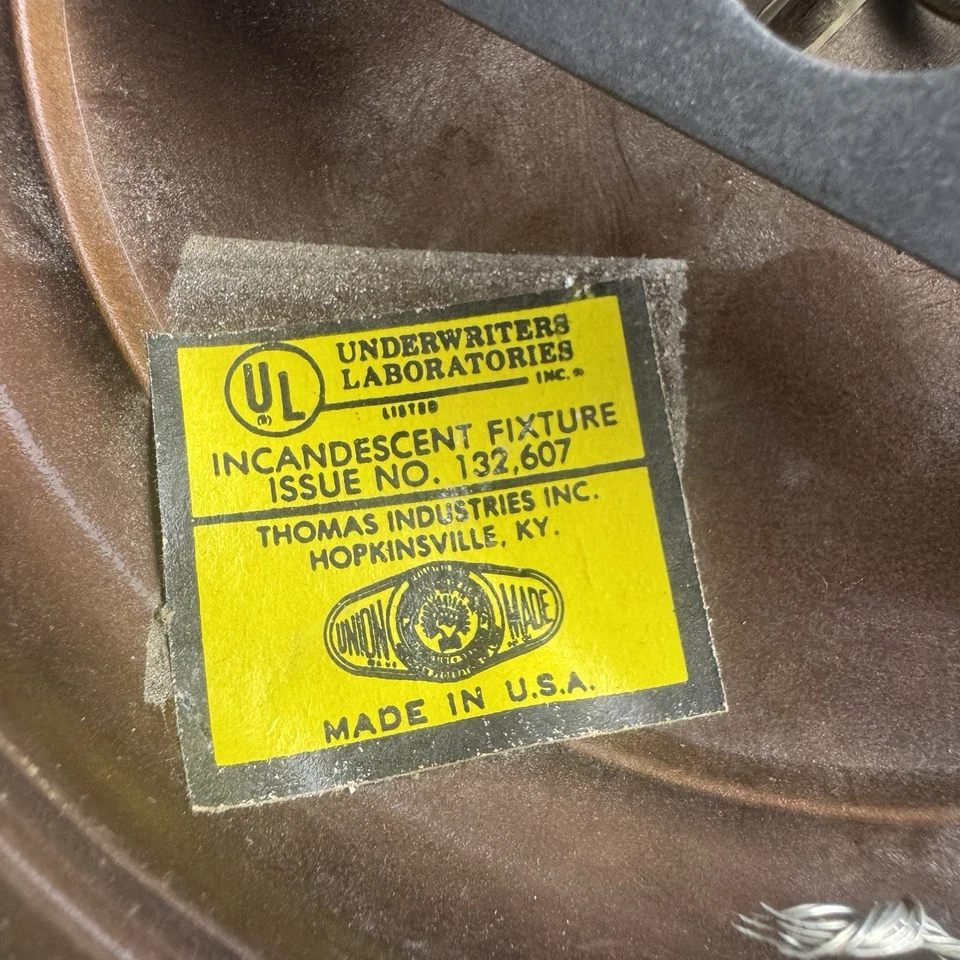 Luminária pendente de vidro bronze cobre Moe Light por volta de 1955 Thomas Industries Inc - Imagem 4 de 4