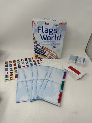 Flags of The World Tactic Family Card Game Educational Ages 8+ Used Complete