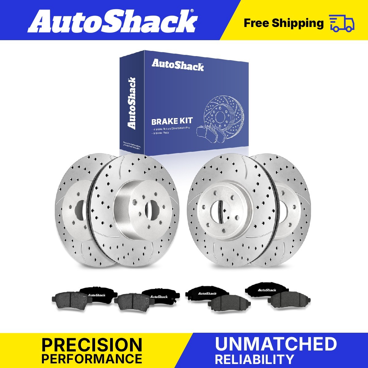 Front Rear Drilled Slotted Brake Rotors Ceramic Pads for Nissan Frontier