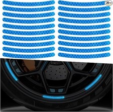 20PCS Sky Blue Reflective Wheel Stripe Stickers, Anti-Scratch Color: Sky Blue