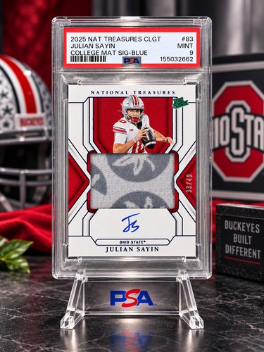 2025 NT Julian Sayin College Materials Signatures Blue /49 PSA 9 POP 3 NONE...