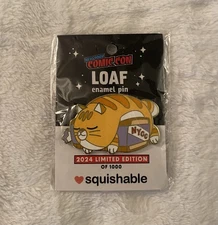 Rare 2024 Limited Edition New York Comic Con Cat Kitty Loaf Pin Badge Squishable