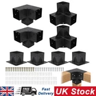 8pcs 4''x4'' Pergola Bracket Kit 3-Way Right Angle Corner Bracket with Post Base