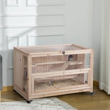 Image of PawHut Wooden Hamster Cage, 3-Tier Roden Small Animals Hutch, 99 x 50 x 69 cm