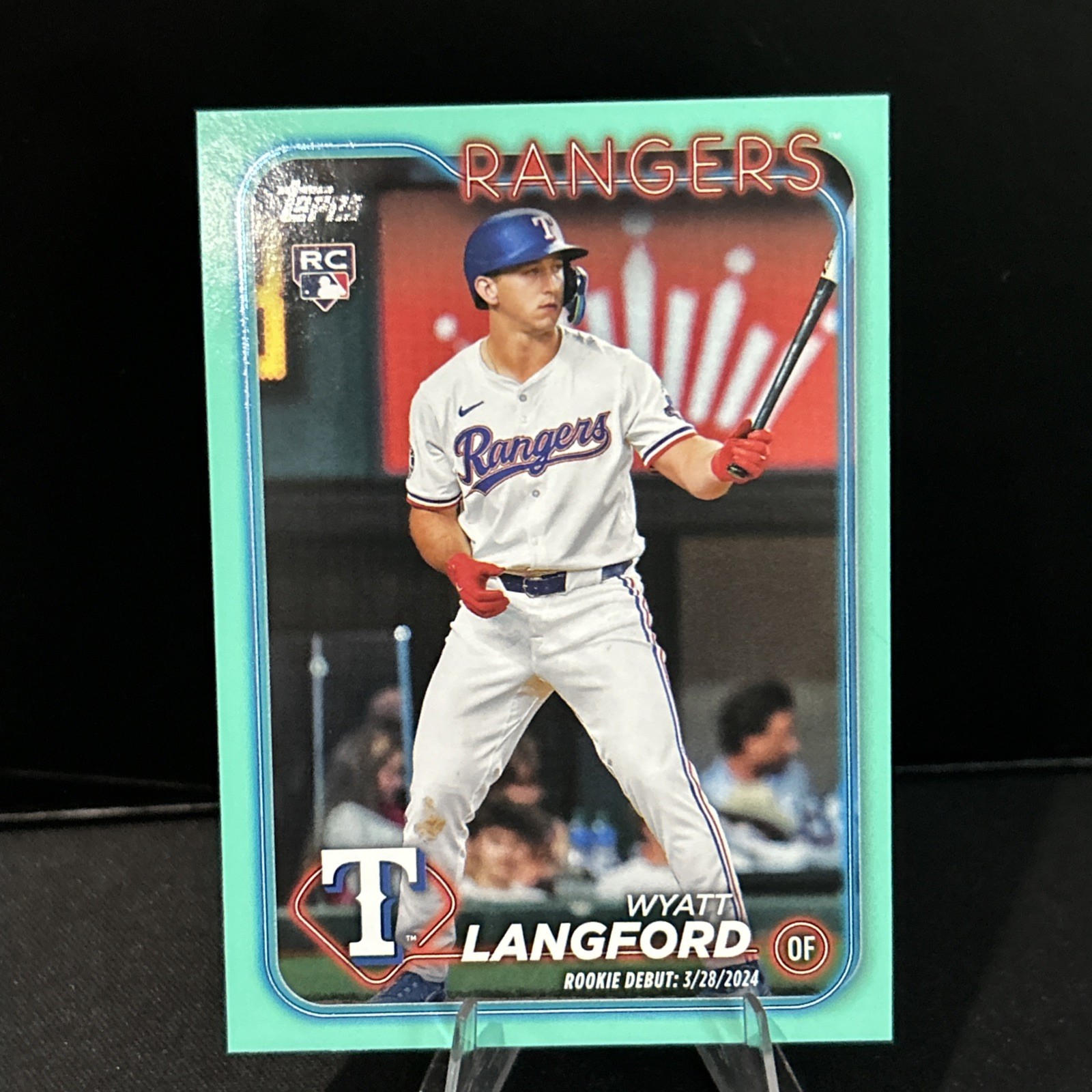 2024 Topps Update Series Wyatt Langford #US151 Aqua (RC) Texas Rangers