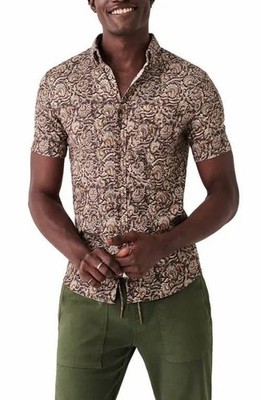 NWT Faherty Short-Sleeve SS Breeze Button Shirt Desert Floral Batik Men's Size L