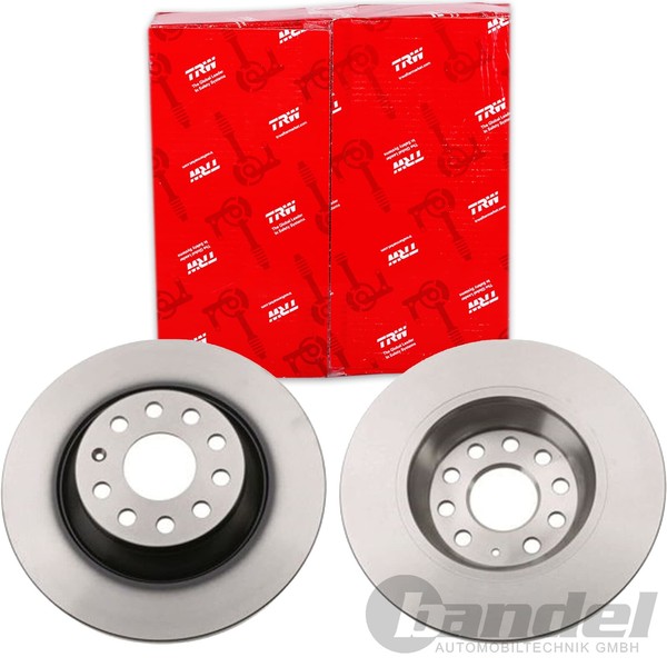 2X TRW Bremsscheiben 300Mm Voll Hinten Passend FÜR Audi A3 Q3 TT Seat Alhambra-image