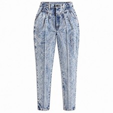 Vintage CHIC Women’s Acid Wash Jeans High Waist Pleated Tapered Made in USA