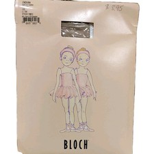New Bloch T0921G Endura Girls Footed Tights Tan sz Medium 6-8 Dance Made USA