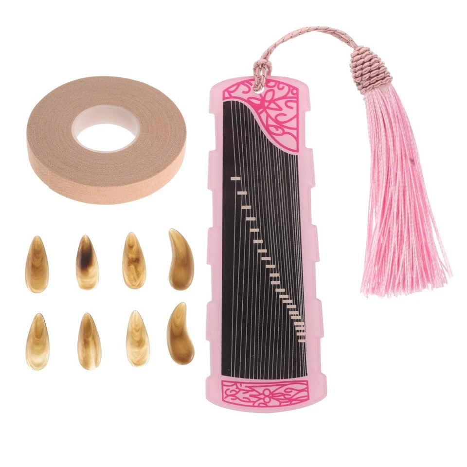  1 set Resin Guzheng Picks Picks cinese Guzheng Nails dito e pollice Punta - Immagine 2 di 4